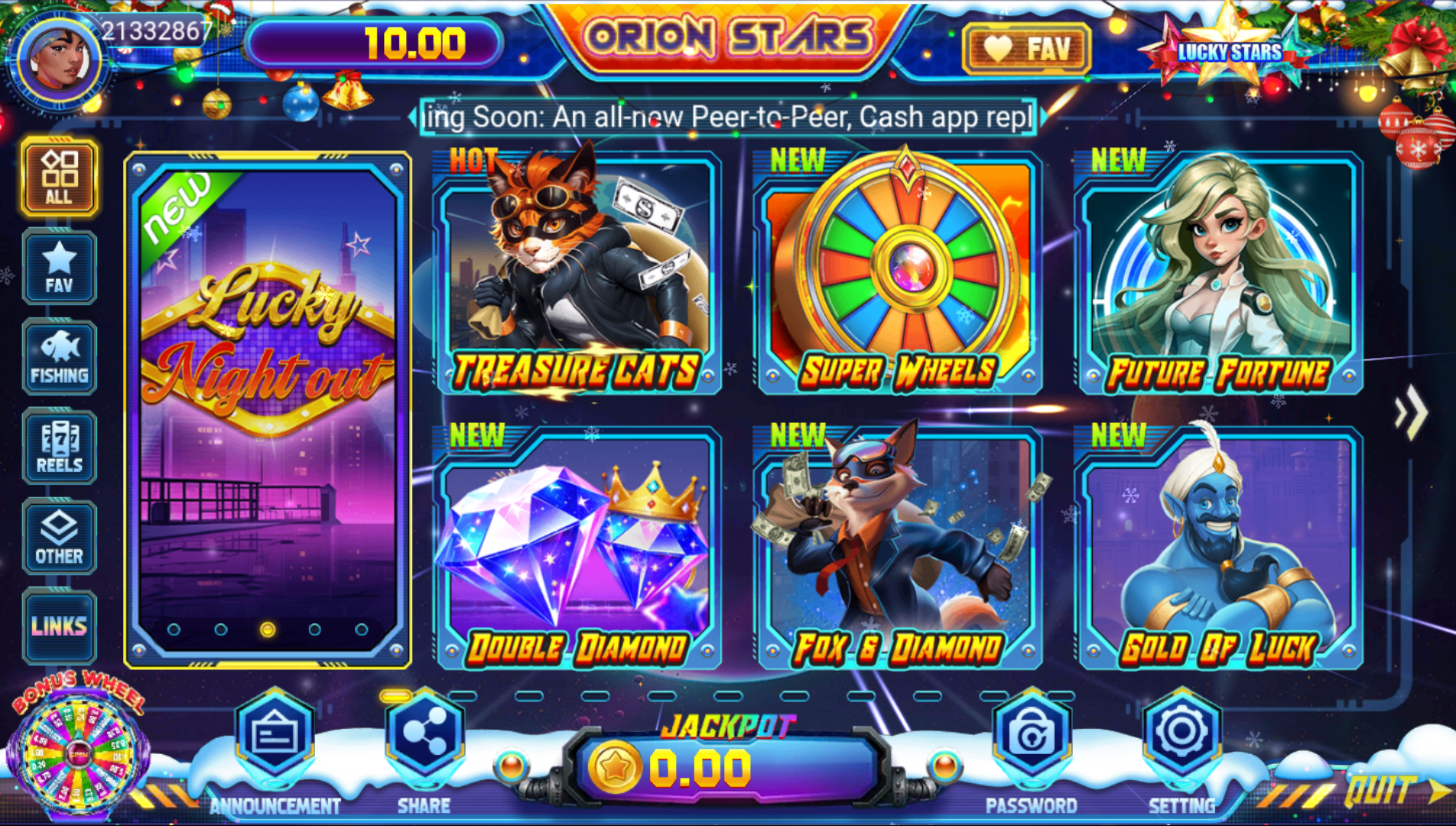 Slot-style games on Orionstar